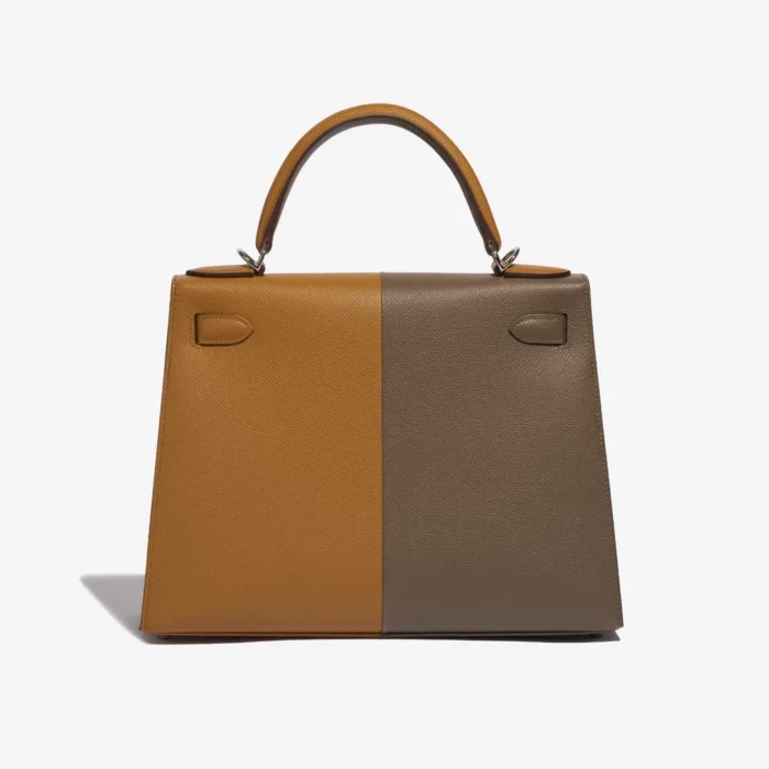 Mirror Quality Hermès Replicas Kelly 28 Epsom Etoupe/Sesame/Blue Indigo PHW - DLF - Image 2