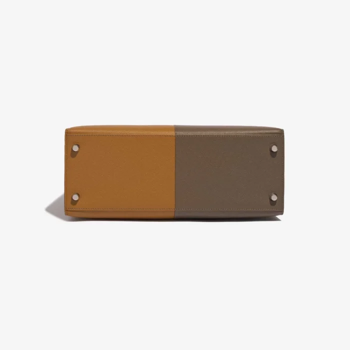 Mirror Quality Hermès Replicas Kelly 28 Epsom Etoupe/Sesame/Blue Indigo PHW - DLF - Image 3
