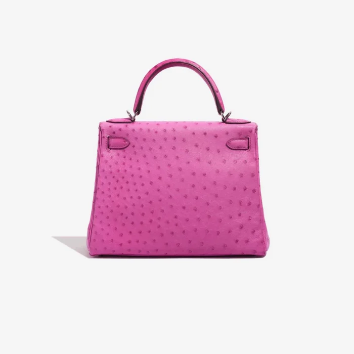 Mirror Quality Hermès Replicas Kelly 28 Ostrich Fuchsia PHW - DLF - Image 2