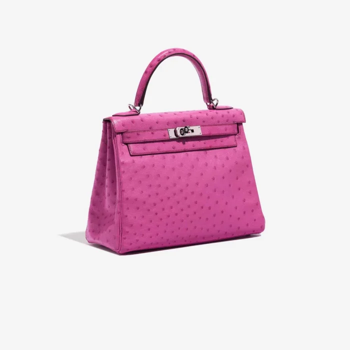 Mirror Quality Hermès Replicas Kelly 28 Ostrich Fuchsia PHW - DLF - Image 4