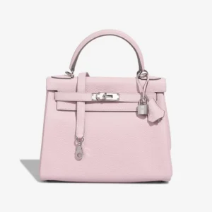 Mirror Quality Hermès Replicas Kelly 28 Taurillon Clemence Mauve Pale PHW - DLF