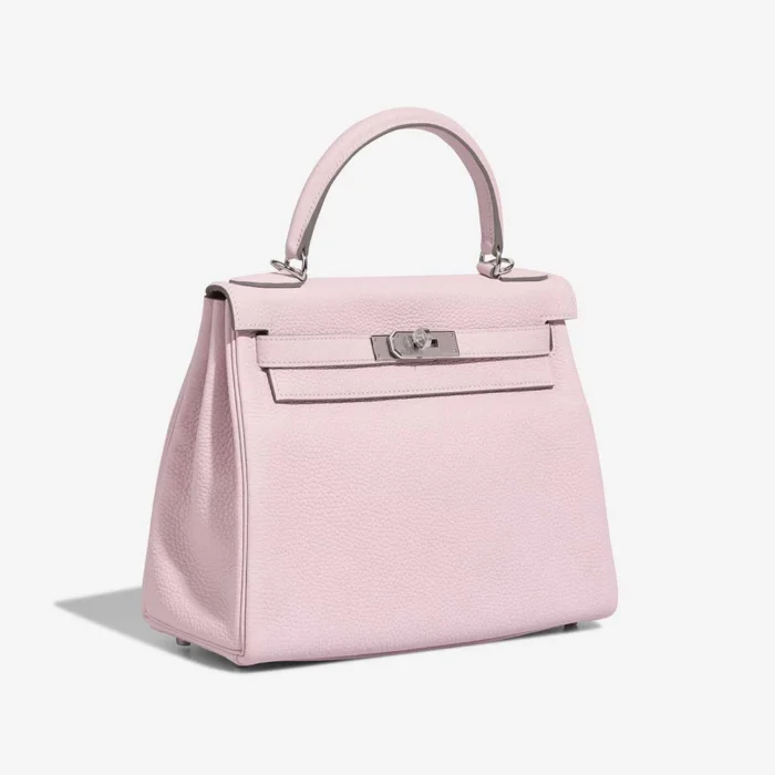 Mirror Quality Hermès Replicas Kelly 28 Taurillon Clemence Mauve Pale PHW - DLF - Image 4