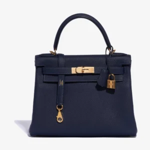 Mirror Quality Hermès Replicas Kelly 28 Togo Blue Nuit GHW | DLF