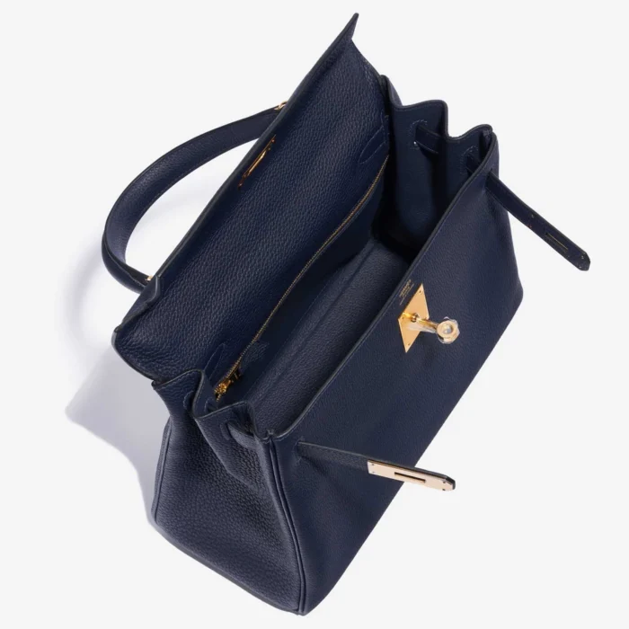 Mirror Quality Hermès Replicas Kelly 28 Togo Blue Nuit GHW - DLF - Image 5