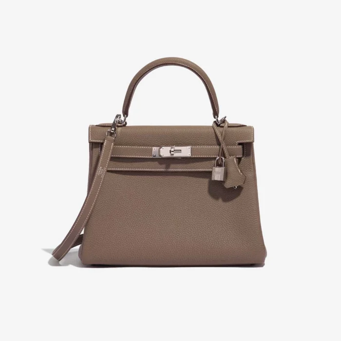 Mirror Quality Hermès Replicas Kelly 28 Togo Etoupe PHW – DLF