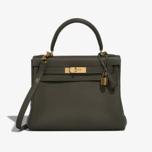 Mirror Quality Hermès Replicas Kelly 28 Togo Vert de Gris GHW