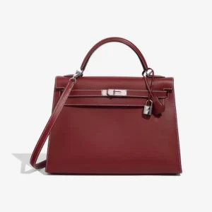 Mirror Quality Hermès Replicas Kelly 32 Box Rouge H PHW - DLF