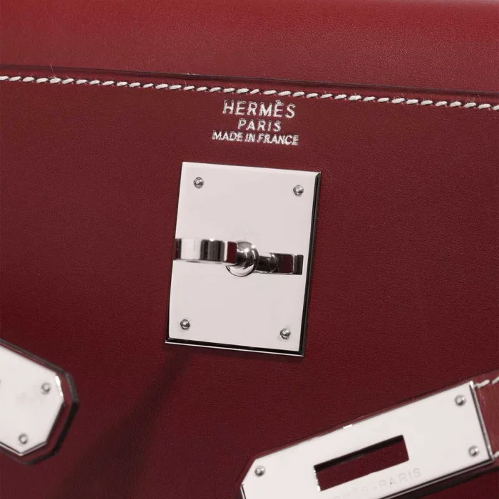Mirror Quality Hermès Replicas Kelly 32 Box Rouge H PHW - DLF - Image 6