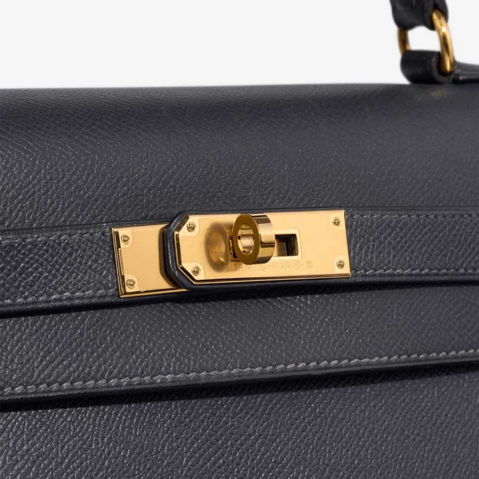 Mirror Quality Hermès Replicas Kelly 32 Courchevel Bleu Marine GHW - DLF - Image 7