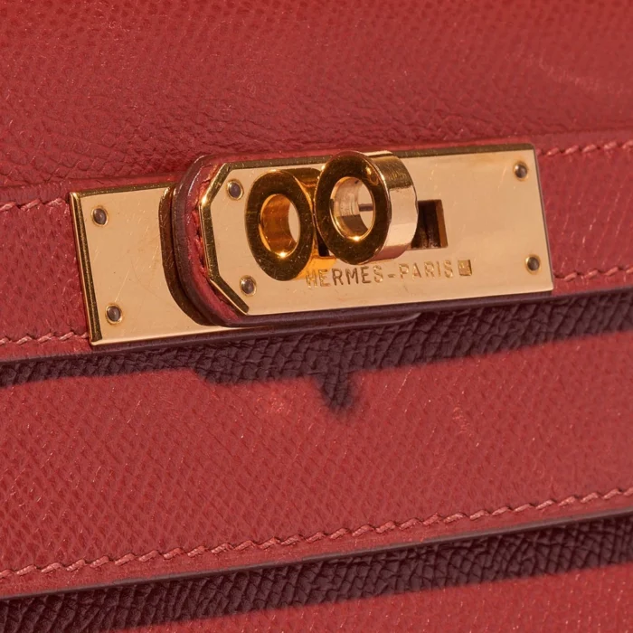 Mirror Quality Hermès Replicas Kelly 32 Epsom Rouge Casaque GHW - DLF - Image 7