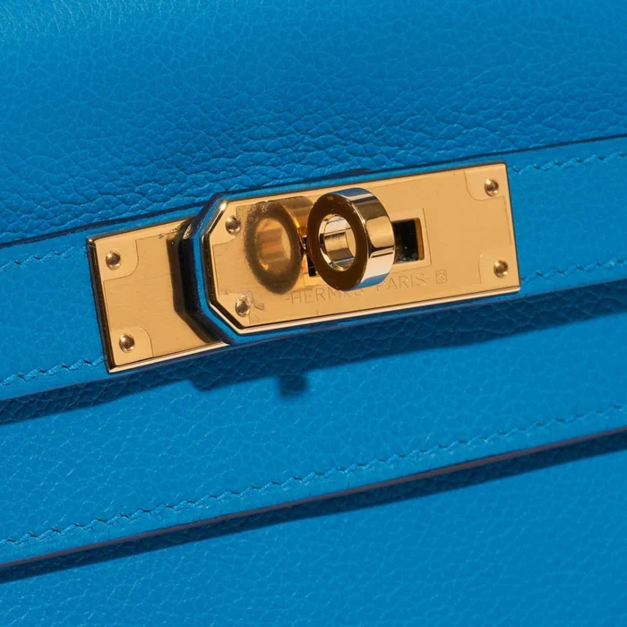 Mirror Quality Hermès Replicas Kelly 32 Evercolour Blue Frida GHW - DLF - Image 7