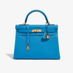 Mirror Quality Hermès Kelly 32 Evercolour Blue Frida GHW - DLF Mirror Quality Hermès Kelly 32 Evercolour Blue Frida GHW - DLF