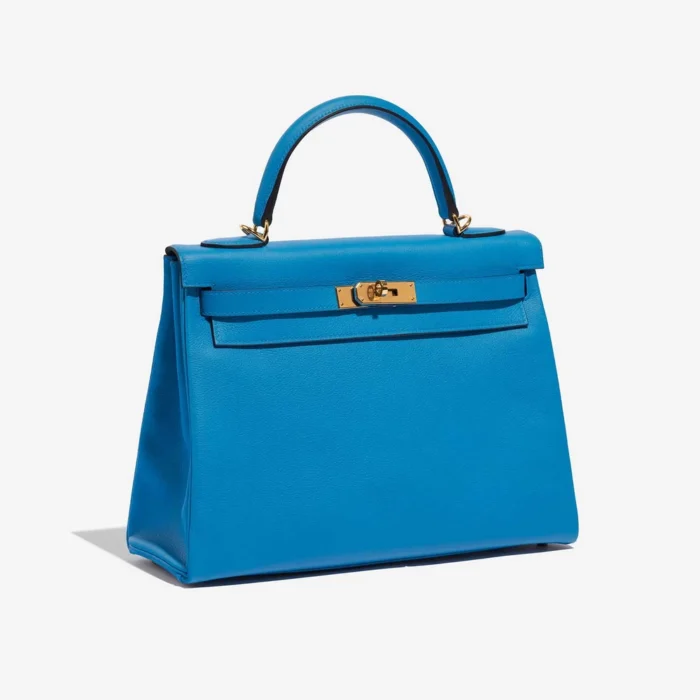 Mirror Quality Hermès Replicas Kelly 32 Evercolour Blue Frida GHW - DLF - Image 4