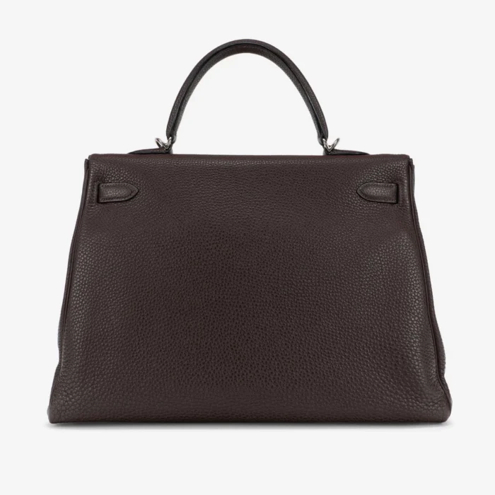 Mirror Quality Hermès Replicas Kelly 35 Clemence Chocolate PHW - DLF - Image 2