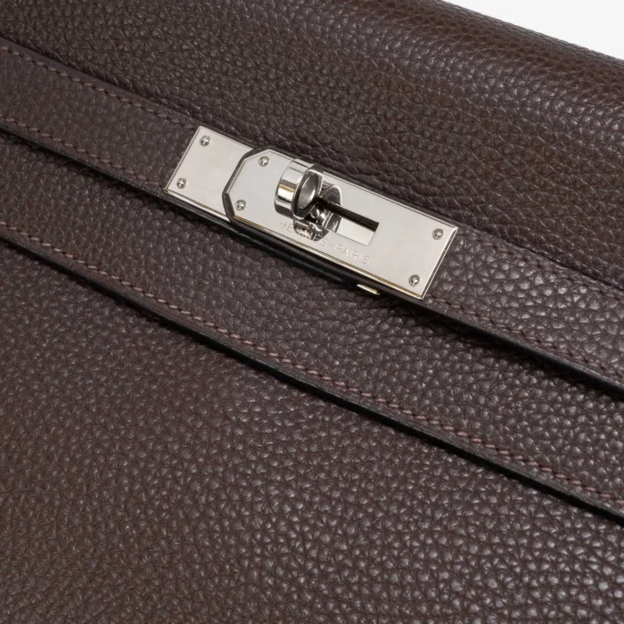 Mirror Quality Hermès Replicas Kelly 35 Clemence Chocolate PHW - DLF - Image 6