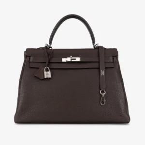 Mirror Quality Hermès Replicas Kelly 35 Chocolate PHW – DLF