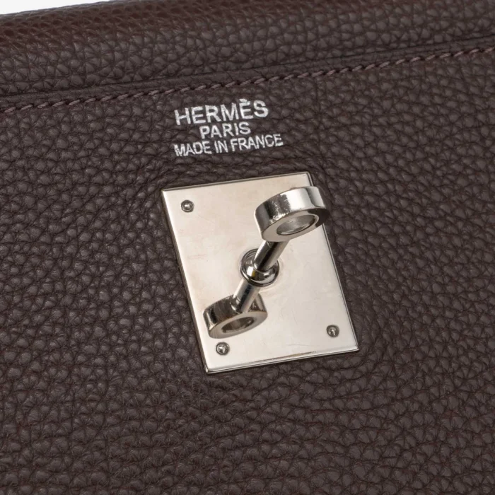 Mirror Quality Hermès Replicas Kelly 35 Clemence Chocolate PHW - DLF - Image 5