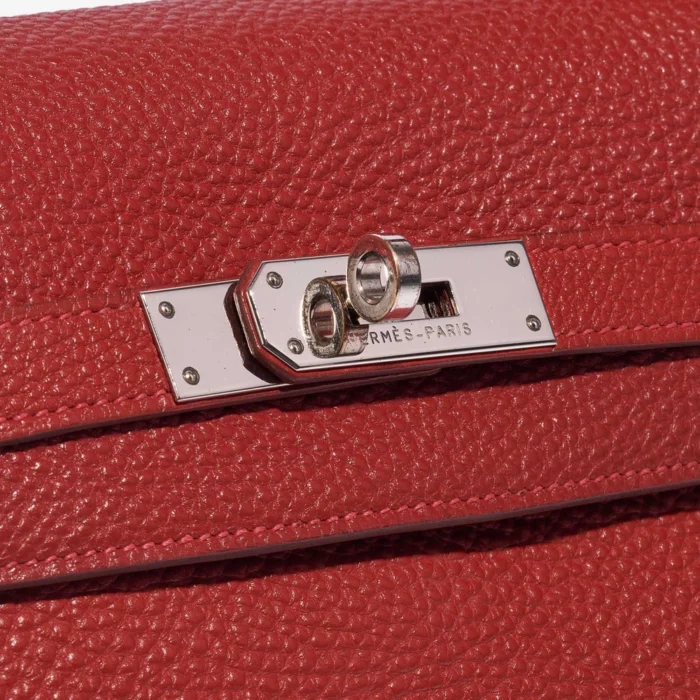 Mirror Quality Hermès Replicas Kelly 35 Clemence Rouge Piment PHW - DLF - Image 7