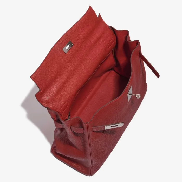 Mirror Quality Hermès Replicas Kelly 35 Clemence Rouge Piment PHW - DLF - Image 5