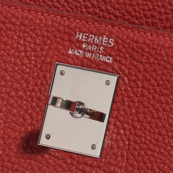Mirror Quality Hermès Replicas Kelly 35 Clemence Rouge Piment PHW - DLF - Image 6