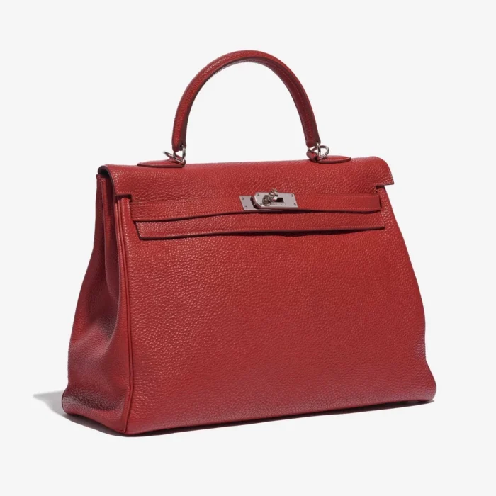 Mirror Quality Hermès Replicas Kelly 35 Clemence Rouge Piment PHW - DLF - Image 4