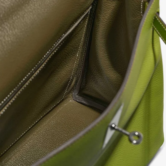 Mirror Quality Hermès Replicas Kelly 35 Epsom Kiwi/Lichen Candy Collection PHW - DLF - Image 5