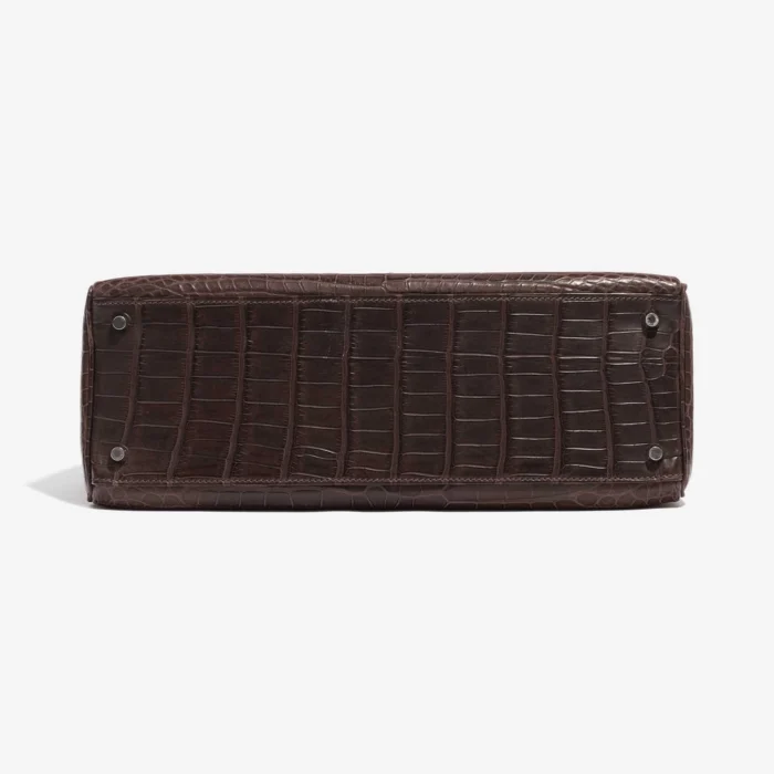Mirror Quality Hermès Replicas Kelly 35 Porosus Crocodile Gris Elephant PHW - DLF - Image 3