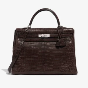 Mirror Quality Hermès Kelly 35 Crocodile Gris Elephant | DLF