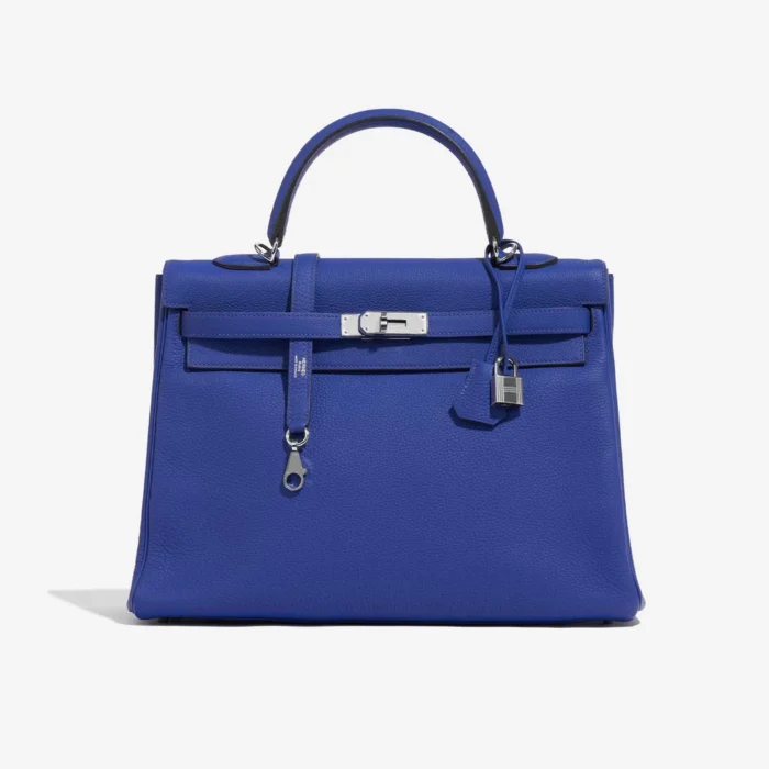 Mirror Quality Hermès Replicas Kelly 35 Togo Blue Electrique PHW