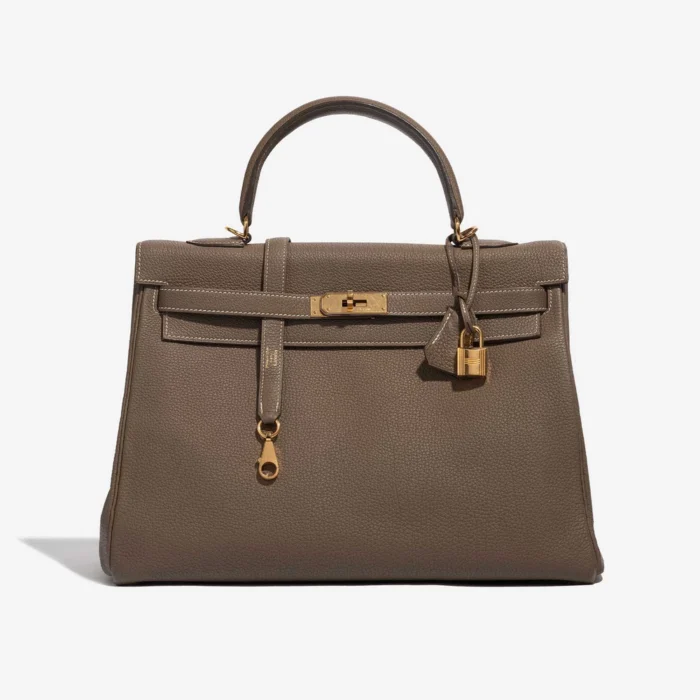 Mirror Quality Hermès Replicas Kelly 35 Togo Etoupe GHW – DLF
