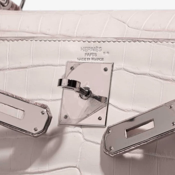 Mirror Quality Hermès Replicas Kelly Himalaya 28 Niloticus Crocodile White PHW - DLF - Image 6