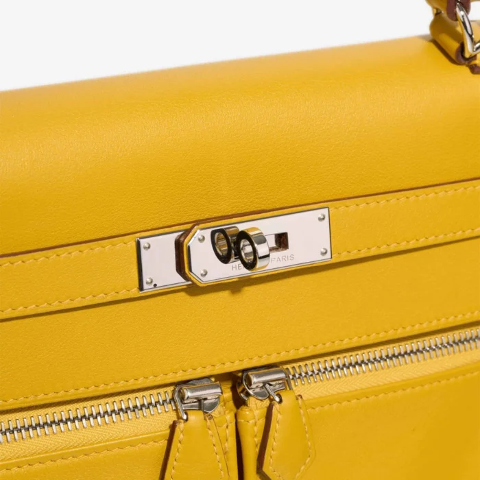 Mirror Quality Hermès Replicas Kelly Lakis 32 Swift Jaune Ambre PHW - DLF - Image 7