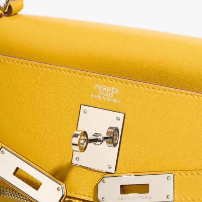 Mirror Quality Hermès Replicas Kelly Lakis 32 Swift Jaune Ambre PHW - DLF - Image 6