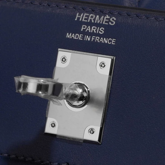 Mirror Quality Hermès Replicas Kelly Padded 25 Swift Blue Saphir PHW - DLF - Image 6
