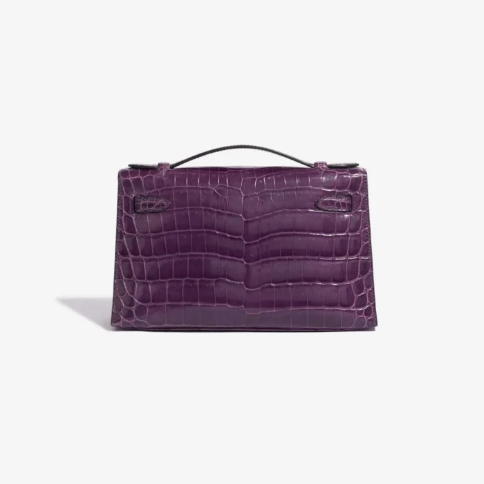 Mirror Quality Hermès Replicas Kelly Pochette Alligator Amethyst PHW - DLF - Image 2