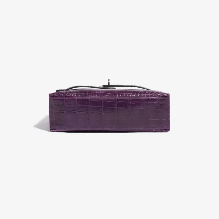 Mirror Quality Hermès Replicas Kelly Pochette Alligator Amethyst PHW - DLF - Image 3