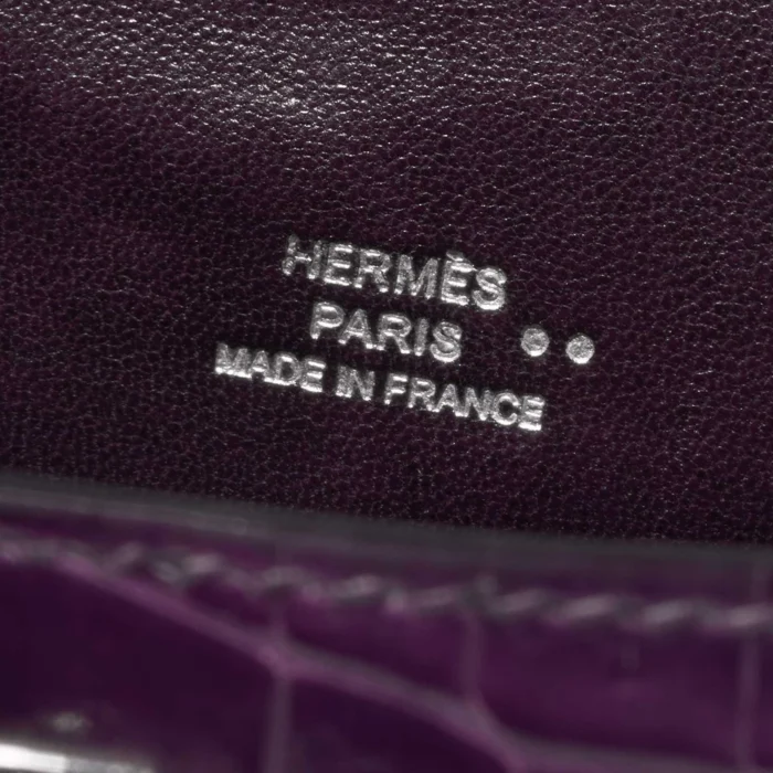 Mirror Quality Hermès Replicas Kelly Pochette Alligator Amethyst PHW - DLF - Image 6