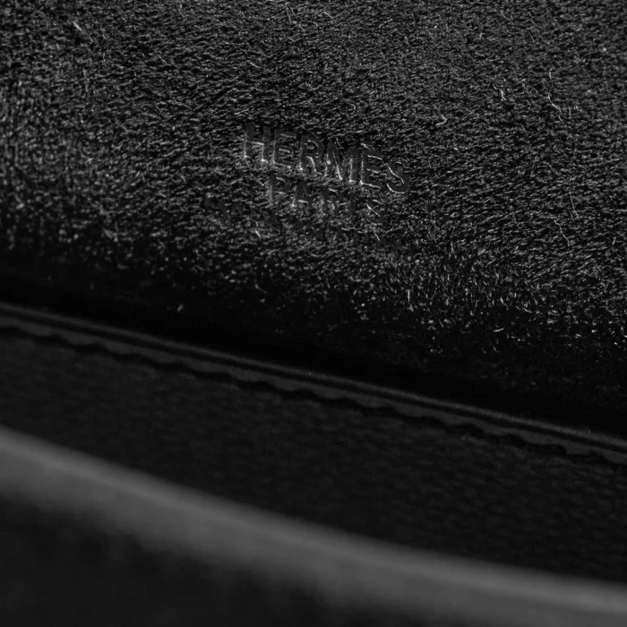 Mirror Quality Hermès Replicas Kelly Pochette Doblis Suede Black PHW - DLF - Image 5