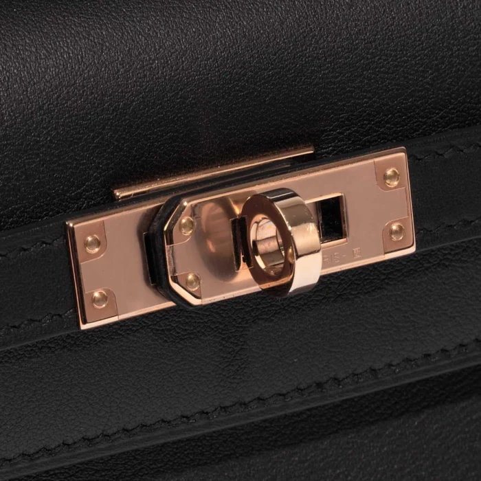 Mirror Quality Hermès Replicas Kelly Pochette Swift Black GHW - DLF - Image 7