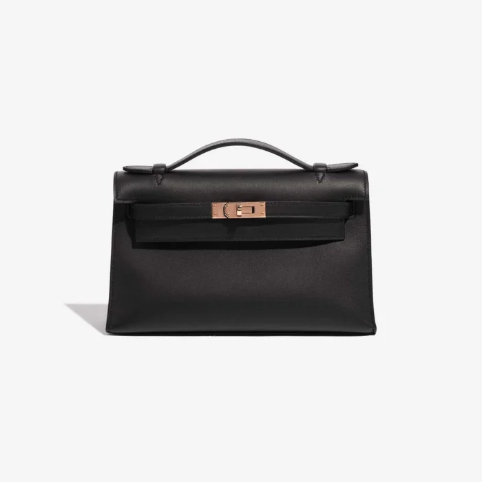 Mirror Quality Hermès Kelly Pochette Swift Black GHW | DLF