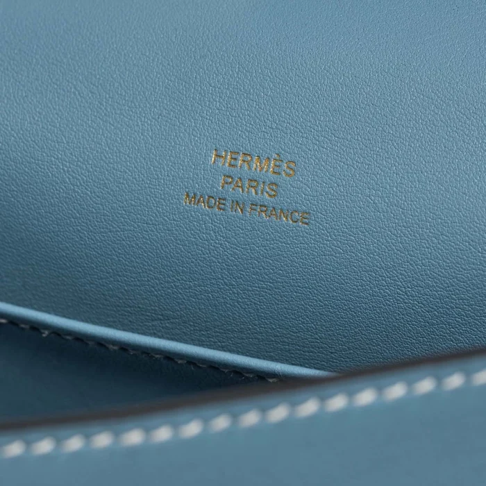 Mirror Quality Hermès Replicas Kelly Pochette Swift Bleu Jean GHW - DLF - Image 6