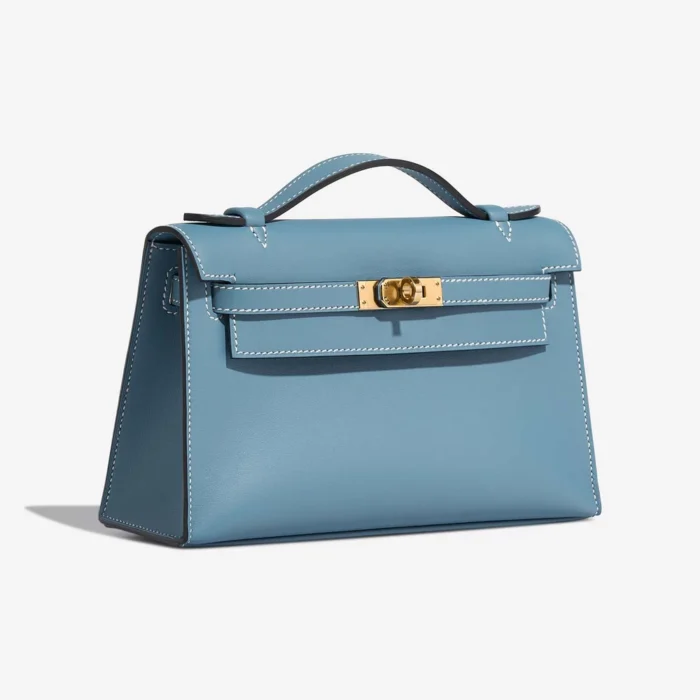 Mirror Quality Hermès Replicas Kelly Pochette Swift Bleu Jean GHW - DLF - Image 4