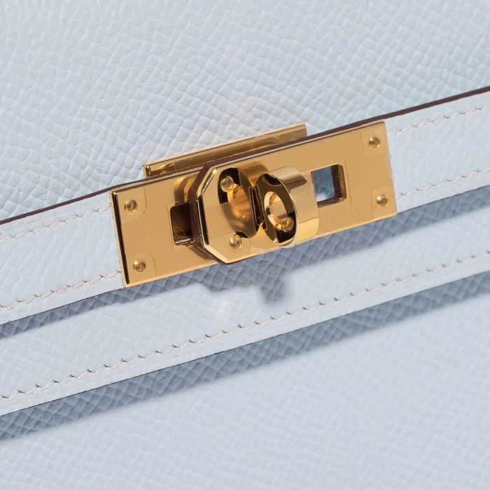 Mirror Quality Hermès Replicas Kelly To Go Epsom Blue Brume GHW - DLF - Image 6