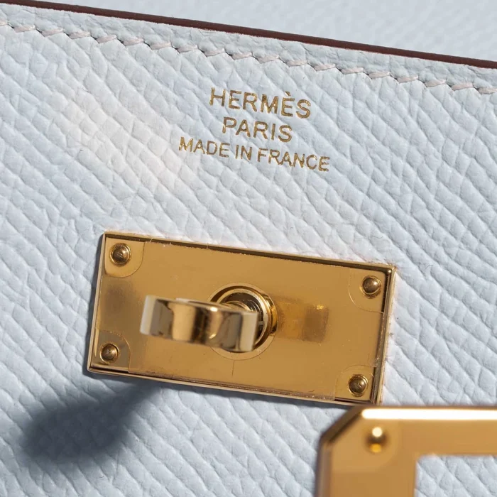 Mirror Quality Hermès Replicas Kelly To Go Epsom Blue Brume GHW - DLF - Image 5