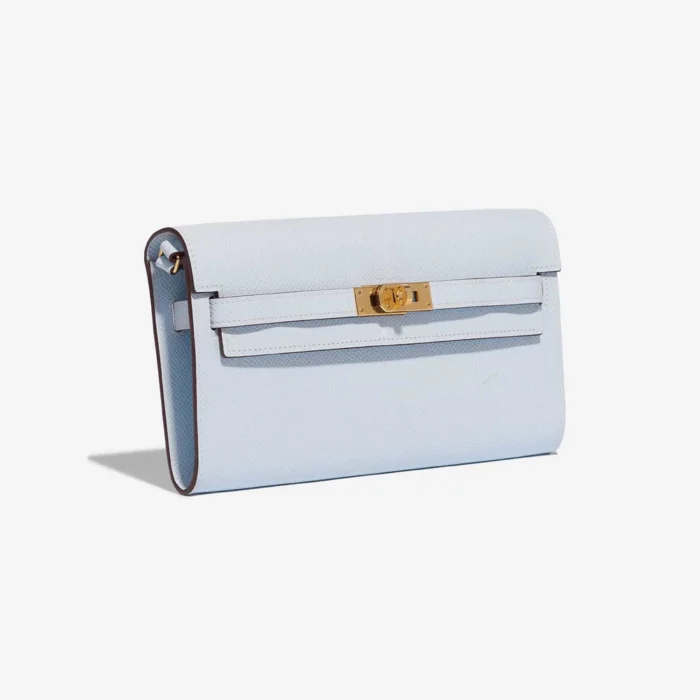 Mirror Quality Hermès Replicas Kelly To Go Epsom Blue Brume GHW - DLF - Image 4