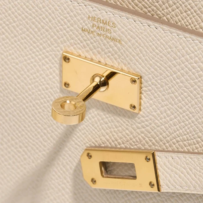 Mirror Quality Hermès Replicas Kelly To Go Epsom Craie GHW - DLF - Image 6