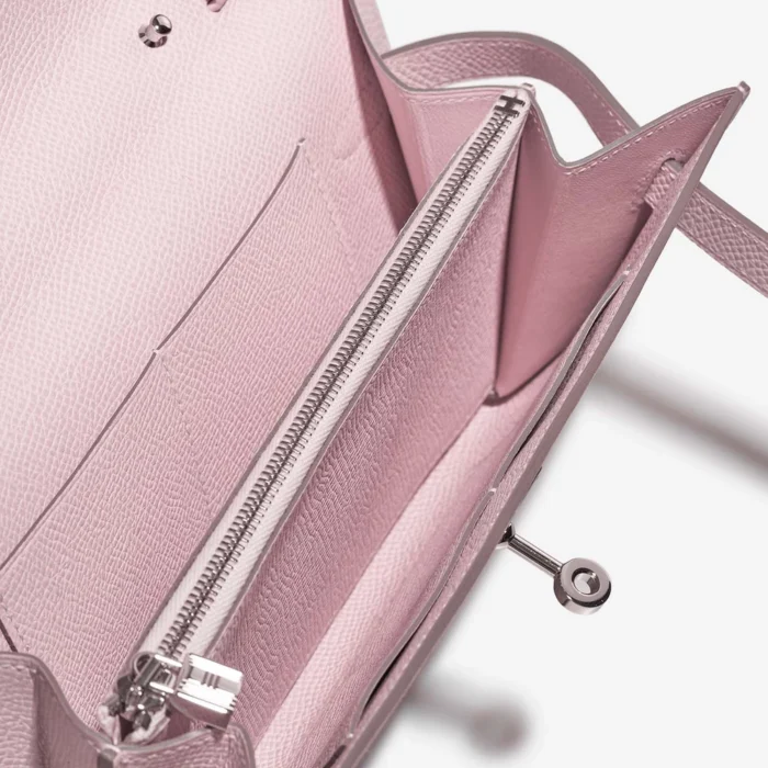 Mirror Quality Hermès Replicas Kelly To Go Epsom Mauve Pale PHW - DLF - Image 5