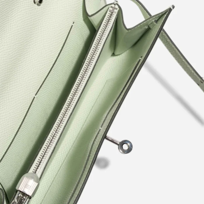 Mirror Quality Hermès Replicas Kelly To Go Epsom Vert Fizz PHW - DLF - Image 5
