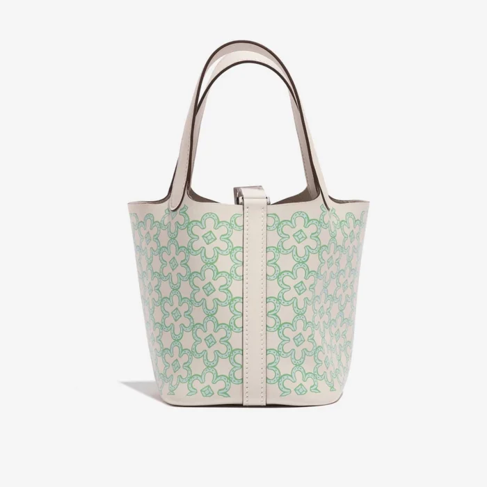 Mirror Quality Hermès Replicas Micro Lucky Daisy Picotin 14 Swift Nata/Vert/White PHW - DLF - Image 3