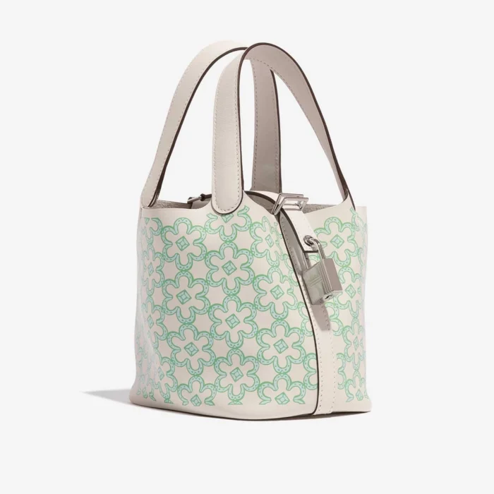 Mirror Quality Hermès Replicas Micro Lucky Daisy Picotin 14 Swift Nata/Vert/White PHW - DLF - Image 5